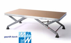 Trumpodium med hjul, 240 x 240 cm